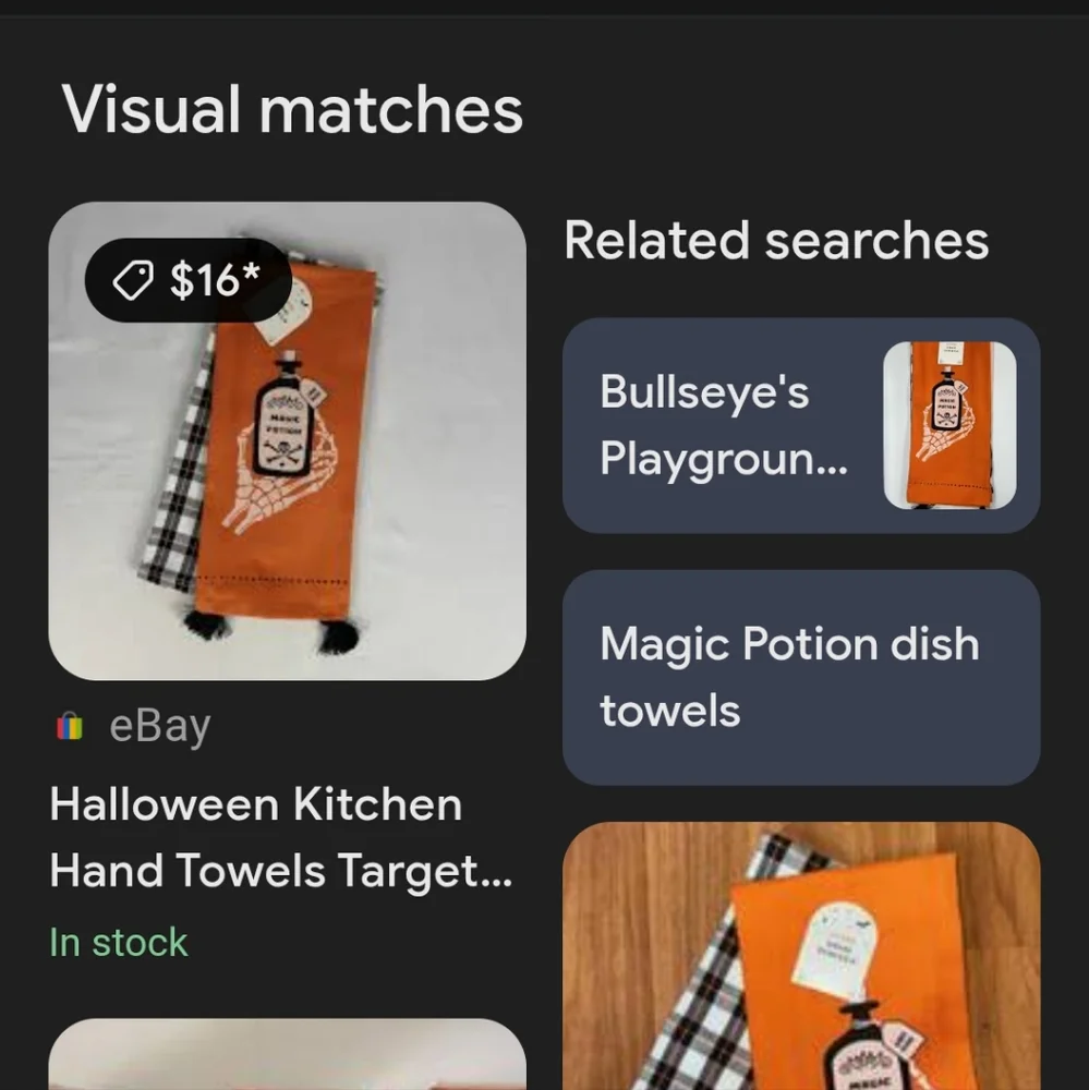 Halloween kitchen towels Orange Magic potion